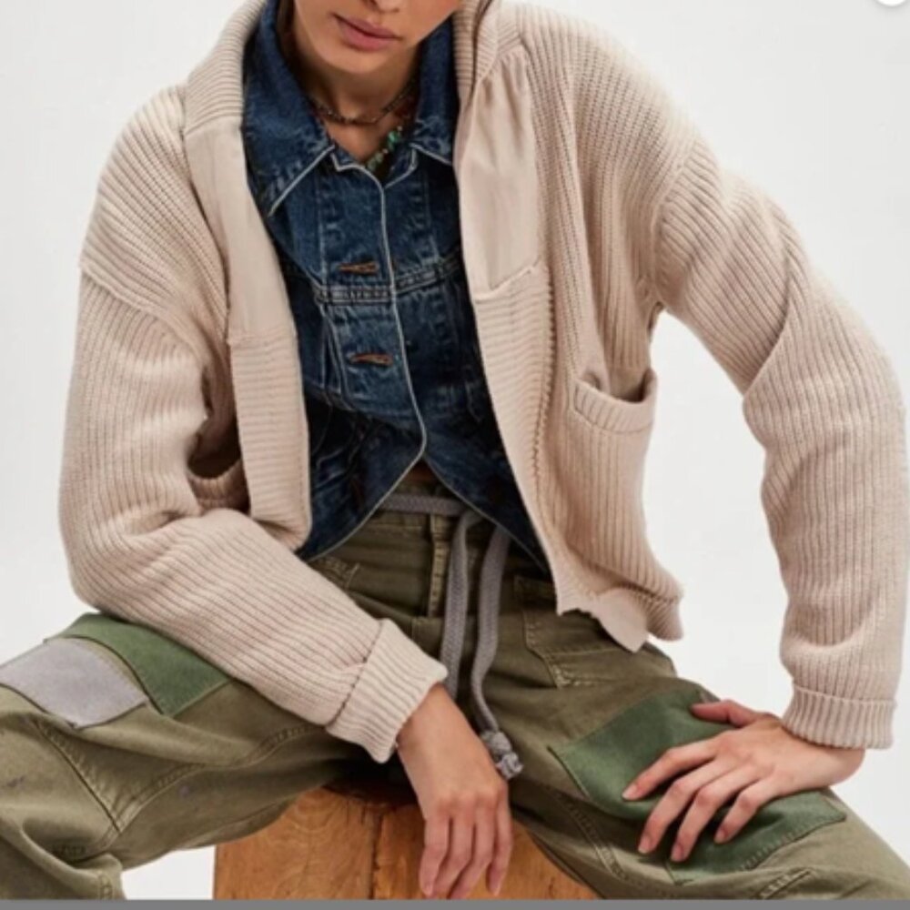 We the Free Worn Thru Surplus Cardi Large